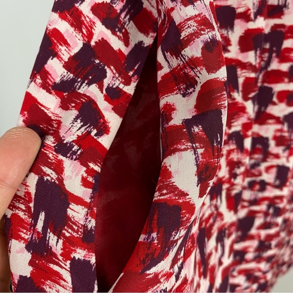 Kate Spade silk paint brush stroke print peplum dress - Picture 9 of 10